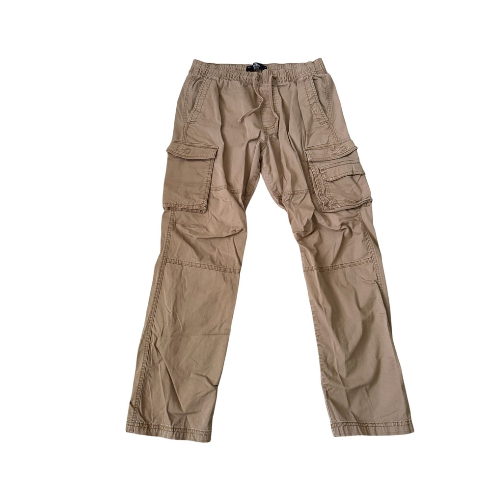 Hollister Slim Straight Cargo Pants Tan Khaki Epic Flex Gorpcore Mens L 32x31
